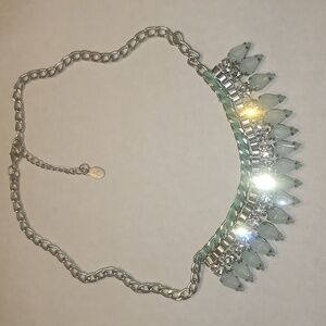 Aqua Blue Beautiful Necklace with Rhinestones and Gems 💎